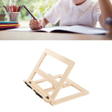 Wooden Book Stand Adjustable Book Holder Reading Stand Recipe Cookbook Holder for Kid Adult Home Iron Clip - Rear View