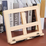 Wooden Book Stand Adjustable Book Holder Reading Stand Recipe Cookbook Holder for Kid Adult Home Iron Clip - Extra Image