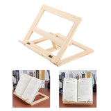 Wooden Book Stand Adjustable Book Holder Reading Stand Recipe Cookbook Holder for Kid Adult Home Wooden Clip - 45-Degree Angle