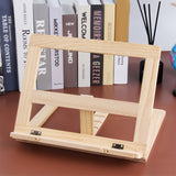 Wooden Book Stand Adjustable Book Holder Reading Stand Recipe Cookbook Holder for Kid Adult Home Wooden Clip - Extra Image