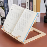 Wooden Book Stand Adjustable Book Holder Reading Stand Recipe Cookbook Holder for Kid Adult Home Wooden Clip - Extra Image