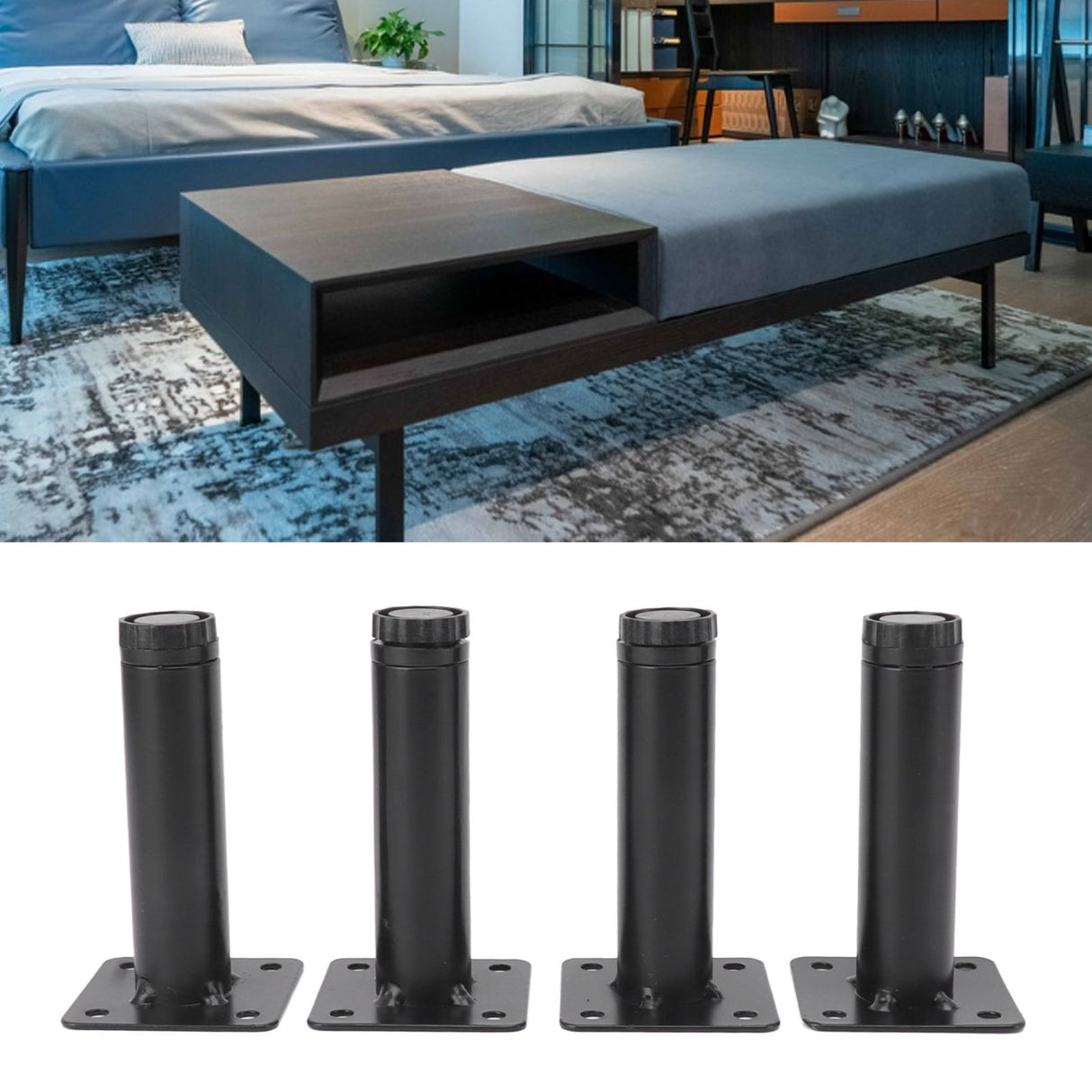 Furniture Legs Adjustable Iron Cabinet Legs Metal Round Sofa Support Foot Adjustable Feet for Kitchen Table