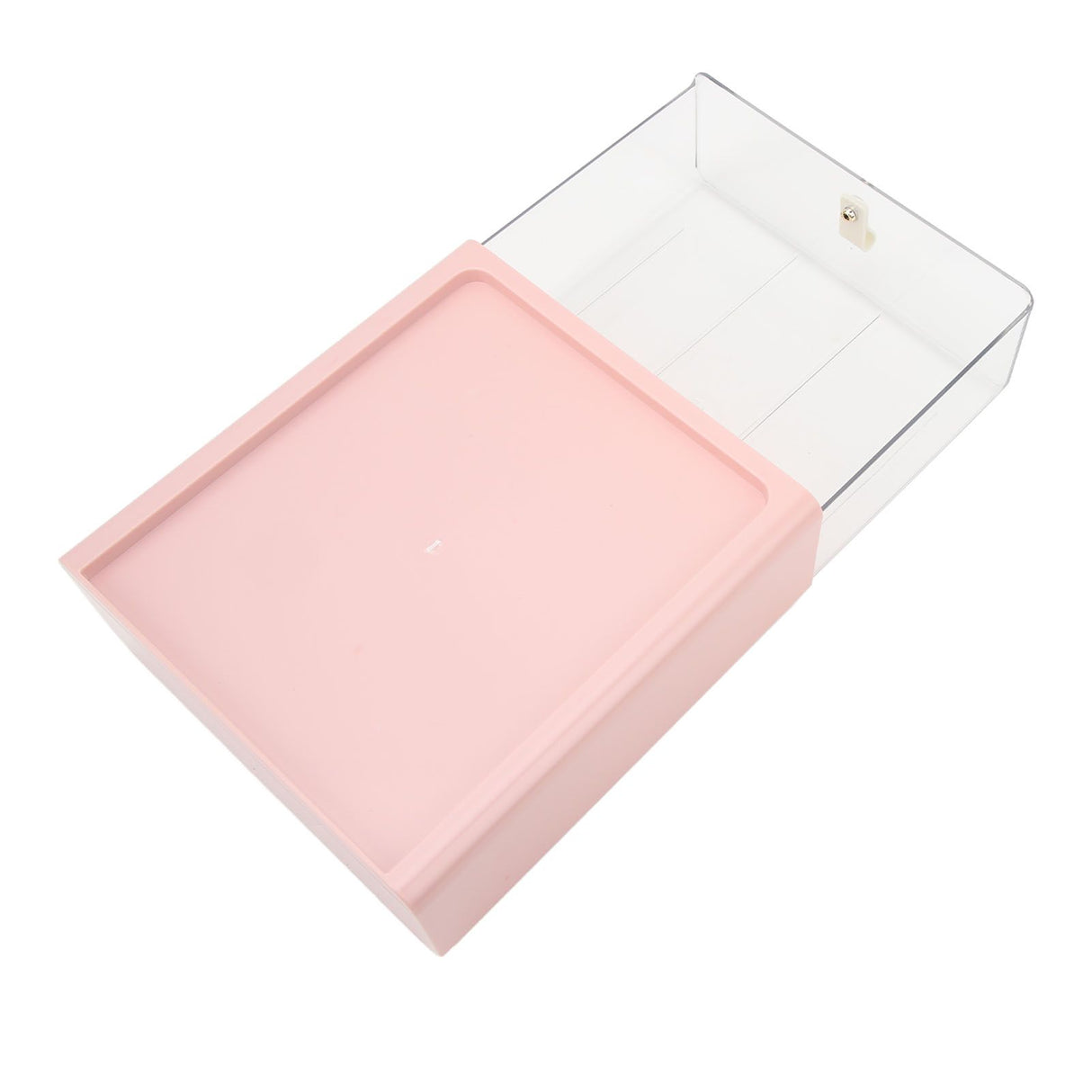 Clear Drawer Storage Box Large Capacity Desktop Drawer Storage Container Organizer for Office Pink