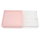 Clear Drawer Storage Box Large Capacity Desktop Drawer Storage Container Organizer for Office Pink