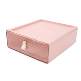 Clear Drawer Storage Box Large Capacity Desktop Drawer Storage Container Organizer for Office Pink - 45-Degree Angle