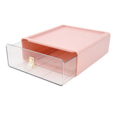 Clear Drawer Storage Box Large Capacity Desktop Drawer Storage Container Organizer for Office Pink