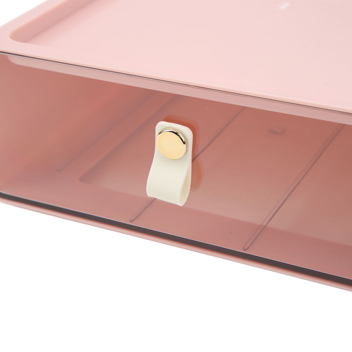 Clear Drawer Storage Box Large Capacity Desktop Drawer Storage Container Organizer for Office Pink