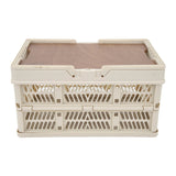 Camping Picnic Basket Foldable Large Capacity Multifunction Handheld Camping Storage Basket Camping Storage Box Grey White S