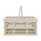 Camping Picnic Basket Foldable Large Capacity Multifunction Handheld Camping Storage Basket Camping Storage Box Grey White S - Extra Image