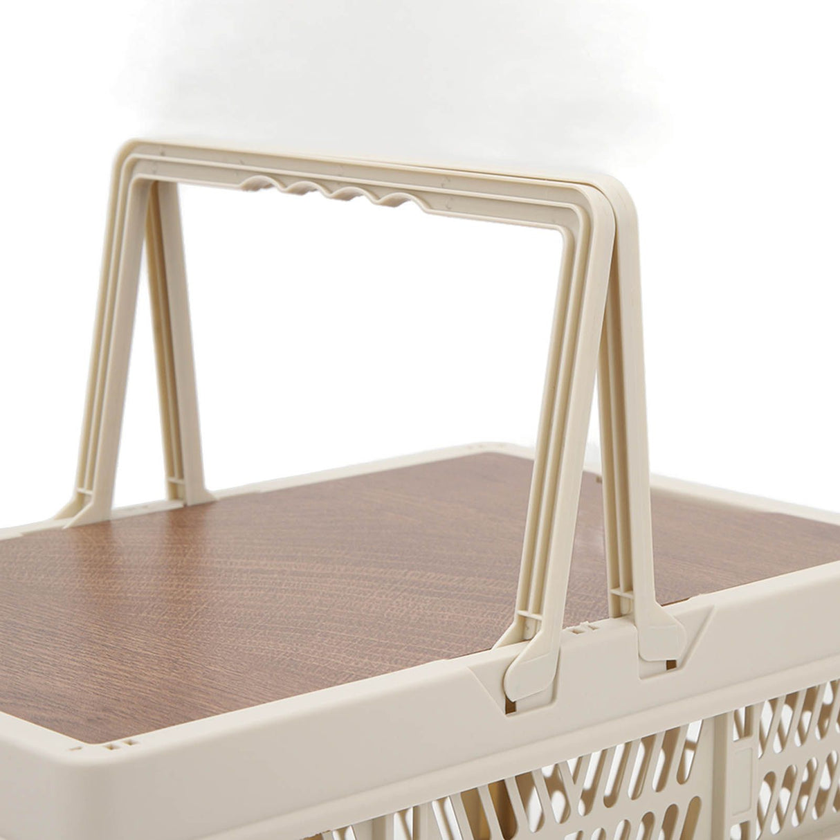 Camping Picnic Basket Foldable Large Capacity Multifunction Handheld Camping Storage Basket Camping Storage Box Grey White S