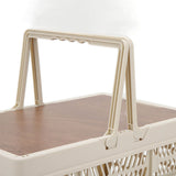 Camping Picnic Basket Foldable Large Capacity Multifunction Handheld Camping Storage Basket Camping Storage Box Grey White S - Extra Image