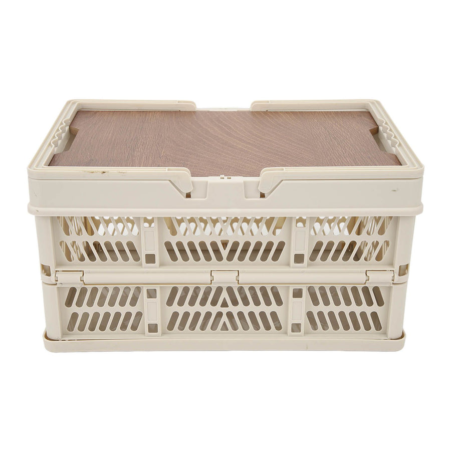 Camping Picnic Basket Foldable Large Capacity Multifunction Handheld Camping Storage Basket Camping Storage Box Grey White M