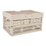 Camping Picnic Basket Foldable Large Capacity Multifunction Handheld Camping Storage Basket Camping Storage Box Grey White M