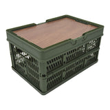 Camping Picnic Basket Foldable Large Capacity Multifunction Handheld Camping Storage Basket Camping Storage Box Green S - Rear View