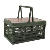 Camping Picnic Basket Foldable Large Capacity Multifunction Handheld Camping Storage Basket Camping Storage Box Green S - Extra Image