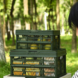 Camping Picnic Basket Foldable Large Capacity Multifunction Handheld Camping Storage Basket Camping Storage Box Green S - Extra Image