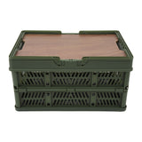 Camping Picnic Basket Foldable Large Capacity Multifunction Handheld Camping Storage Basket Camping Storage Box Green M - Front View