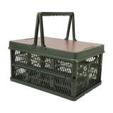Camping Picnic Basket Foldable Large Capacity Multifunction Handheld Camping Storage Basket Camping Storage Box Green M