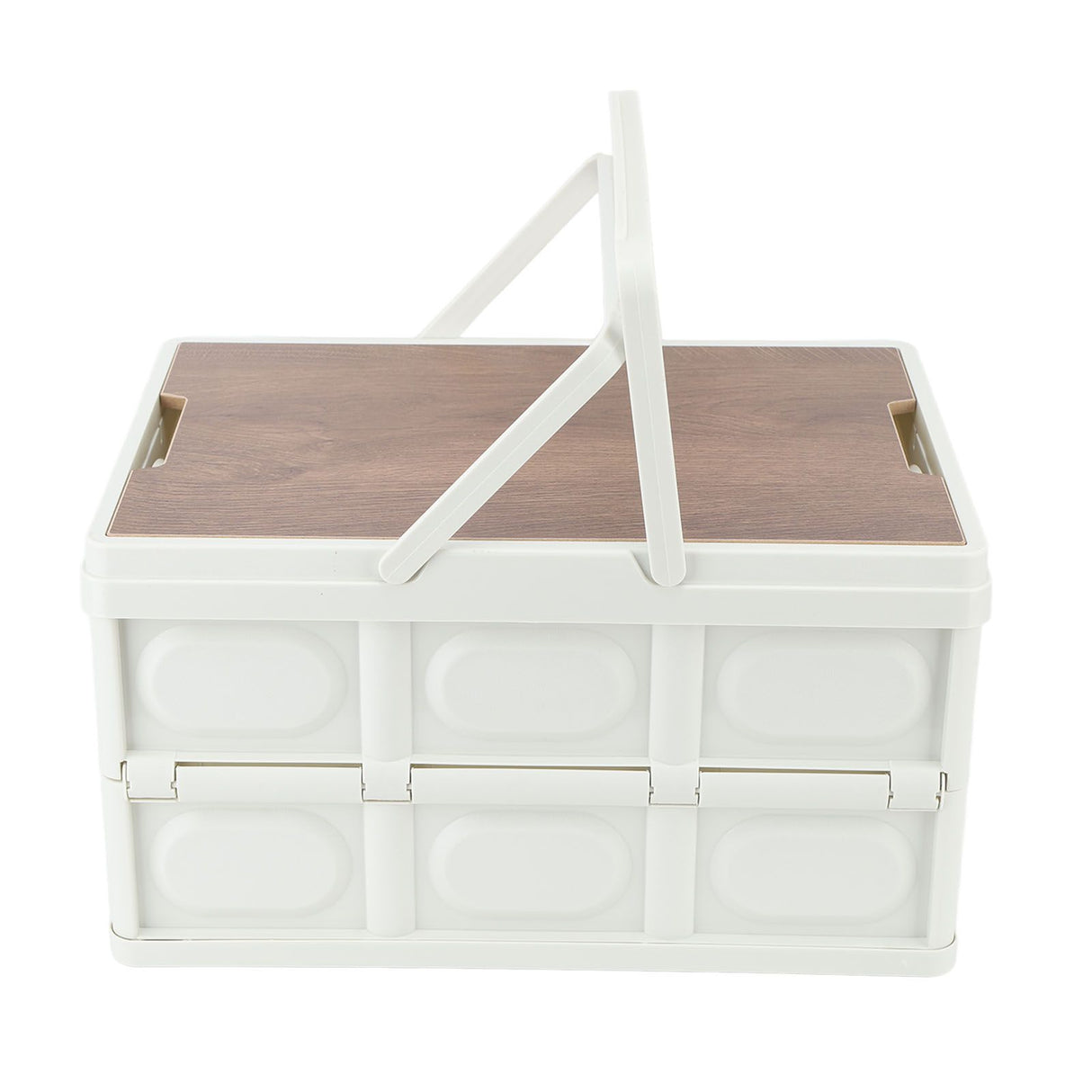 Camp Box Outdoor Camping Portable Storage Box with Handle Removable Foldable Camping Portable Wooden Lid Storage Box S