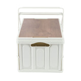 Camp Box Outdoor Camping Portable Storage Box with Handle Removable Foldable Camping Portable Wooden Lid Storage Box S