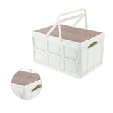 Camp Box Outdoor Camping Portable Storage Box with Handle Removable Foldable Camping Portable Wooden Lid Storage Box S