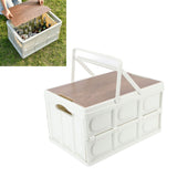 Camp Box Outdoor Camping Portable Storage Box with Handle Removable Foldable Camping Portable Wooden Lid Storage Box S - Extra Image