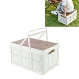 Camp Box Outdoor Camping Portable Storage Box with Handle Removable Foldable Camping Portable Wooden Lid Storage Box S - Extra Image