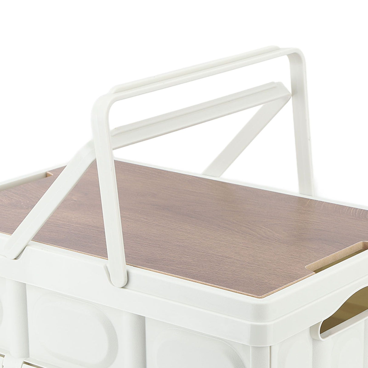 Camp Box Outdoor Camping Portable Storage Box with Handle Removable Foldable Camping Portable Wooden Lid Storage Box S