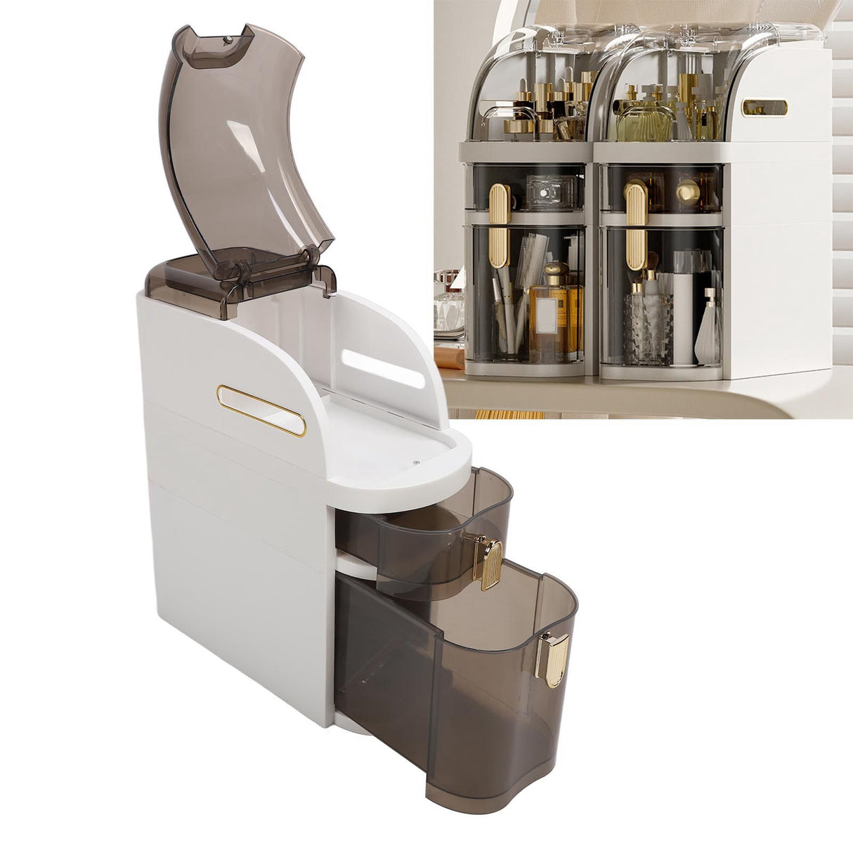 Small Spaces Gaps Cabinet Clear Drawers Narrow Tall Slim Seam Cabinet Vertical Storage Unit for Bathroom Kitchen A