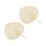 2 Pcs Handheld Leaf Braided Fan Handmade Bamboo Straw Chinese Craft Fan for Decoration - 45-Degree Angle