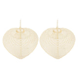 2 Pcs Handheld Leaf Braided Fan Handmade Bamboo Straw Chinese Craft Fan for Decoration - Low Angle