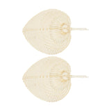 2 Pcs Handheld Leaf Braided Fan Handmade Bamboo Straw Chinese Craft Fan for Decoration - Extra Image
