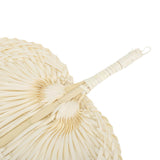 2 Pcs Handheld Leaf Braided Fan Handmade Bamboo Straw Chinese Craft Fan for Decoration