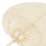 2 Pcs Handheld Leaf Braided Fan Handmade Bamboo Straw Chinese Craft Fan for Decoration - Extra Image