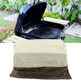BBQ Grill Cover Waterproof Oxford Cloth Outdoor Rainproof Dustproof Sunproof Built in Grill Top Cover Grill Cover Beige Coffe Color Blocking