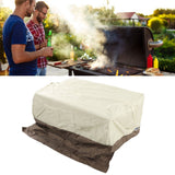 BBQ Grill Cover Waterproof Oxford Cloth Outdoor Rainproof Dustproof Sunproof Built in Grill Top Cover Grill Cover Beige Coffe Color Blocking - Extra Image