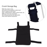 Crutch Storage Bag Hanging Carrying Pocket Pouch Portable Travel Organizer Lightweight for Walking Stick Black