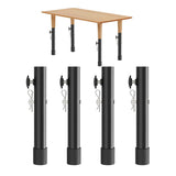 4pcs Table Leg Extenders 44cm Steel Table Leg Risers for Folding Tables Straight Bent Leg