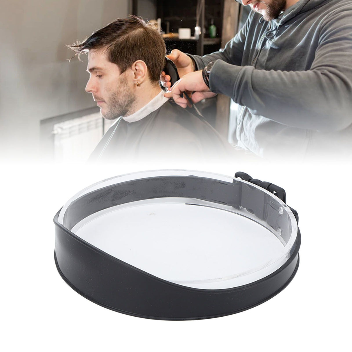 DIY Hair Trimming Template Haircut Band Breathable Curved Degion Silicone Home Hair Trimming Guide for Boys Men Black