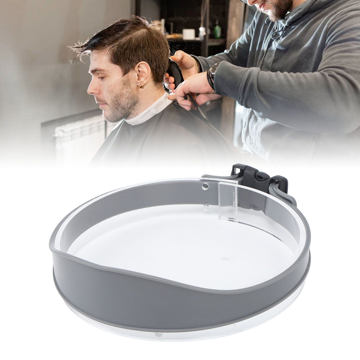 DIY Hair Trimming Template Haircut Band Breathable Curved Degion Silicone Home Hair Trimming Guide for Boys Men Grey