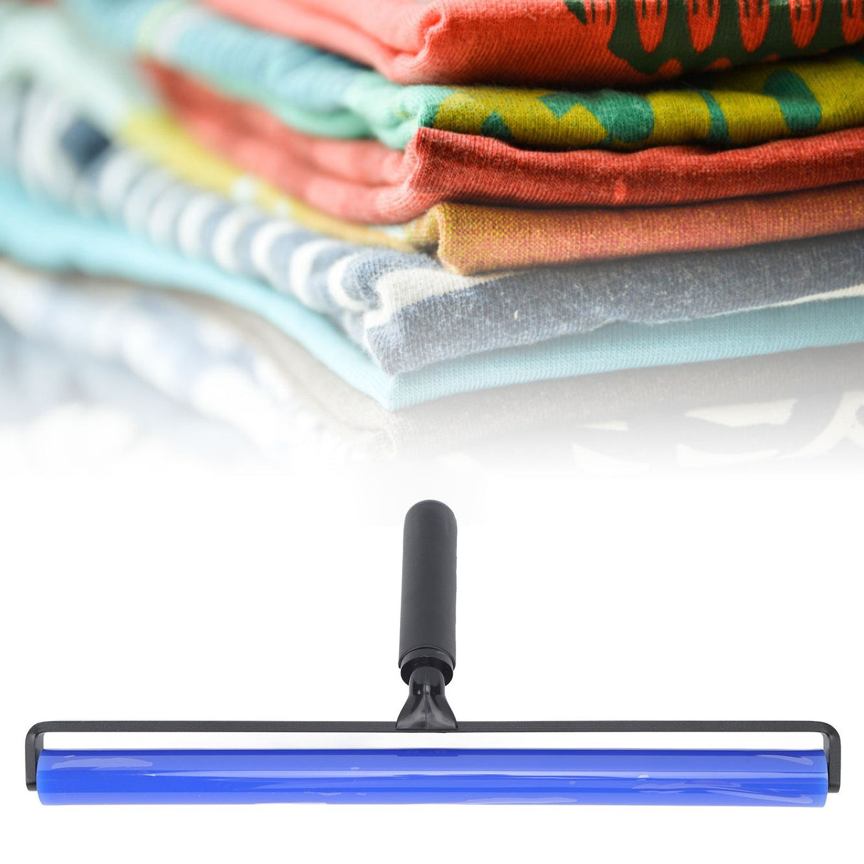 High Adhesion Blue Silicone Dust Roller Manual Dust Removal Roller Anti Static Cleaner Tool with Black Plastic Handle 16in