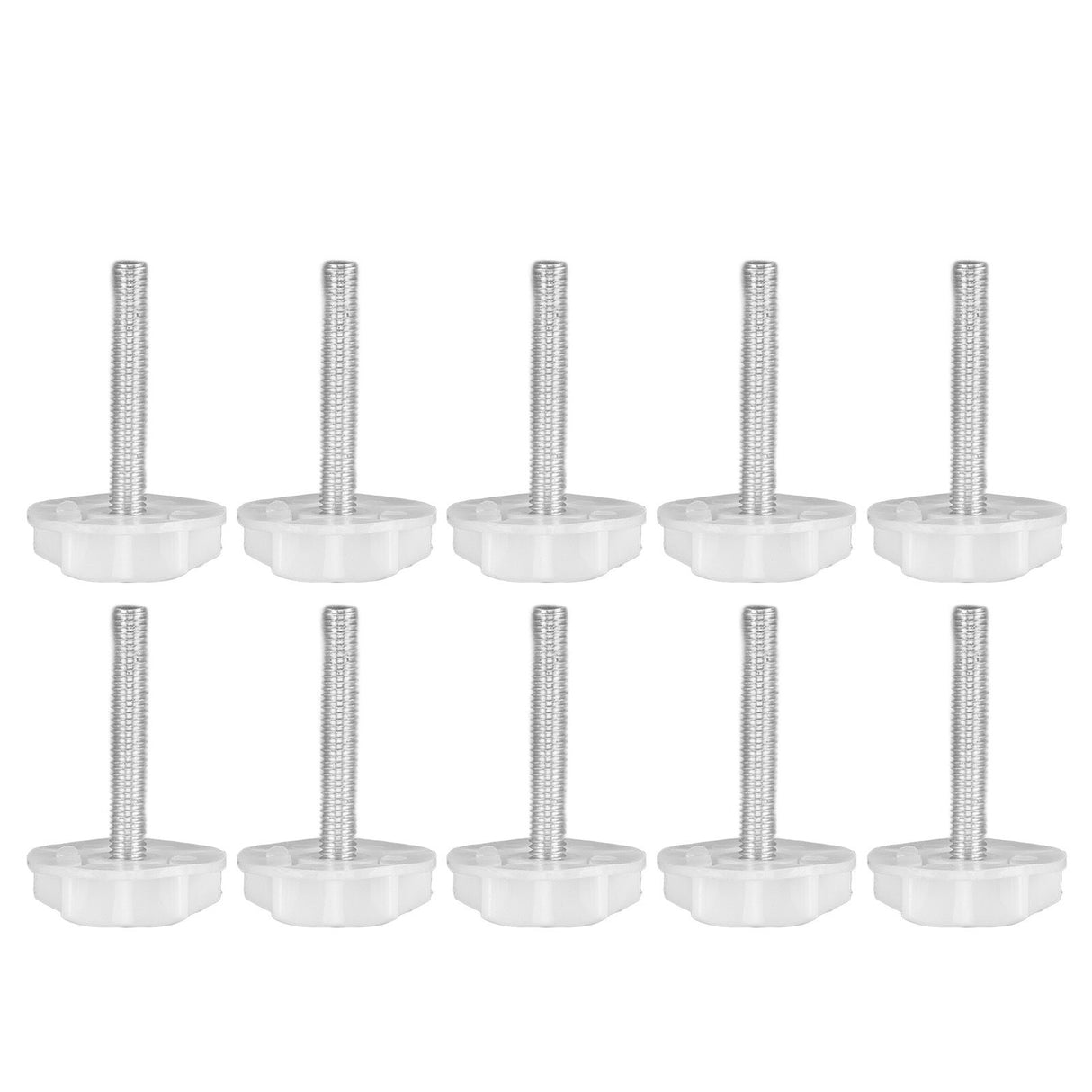 10PCS Leg Levelers Leveling Foot Adjustable PP Iron Screw On Easy Operation Furniture Levelers for Headboard Furniture