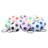 14pcs PVC Soccer Keychains Key Ring Football Keychains Waterproof Football Keyrings Sport Ball Key Chain Pull On Closure
