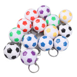 14pcs PVC Soccer Keychains Key Ring Football Keychains Waterproof Football Keyrings Sport Ball Key Chain Pull On Closure