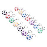 14pcs PVC Soccer Keychains Key Ring Football Keychains Waterproof Football Keyrings Sport Ball Key Chain Pull On Closure