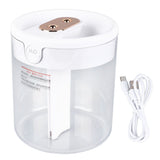 Humidifier 2L White Large Capacity Double Nozzle Mist Humidifier Home Bedroom Office Mute USB Night Light Air Vaporizer