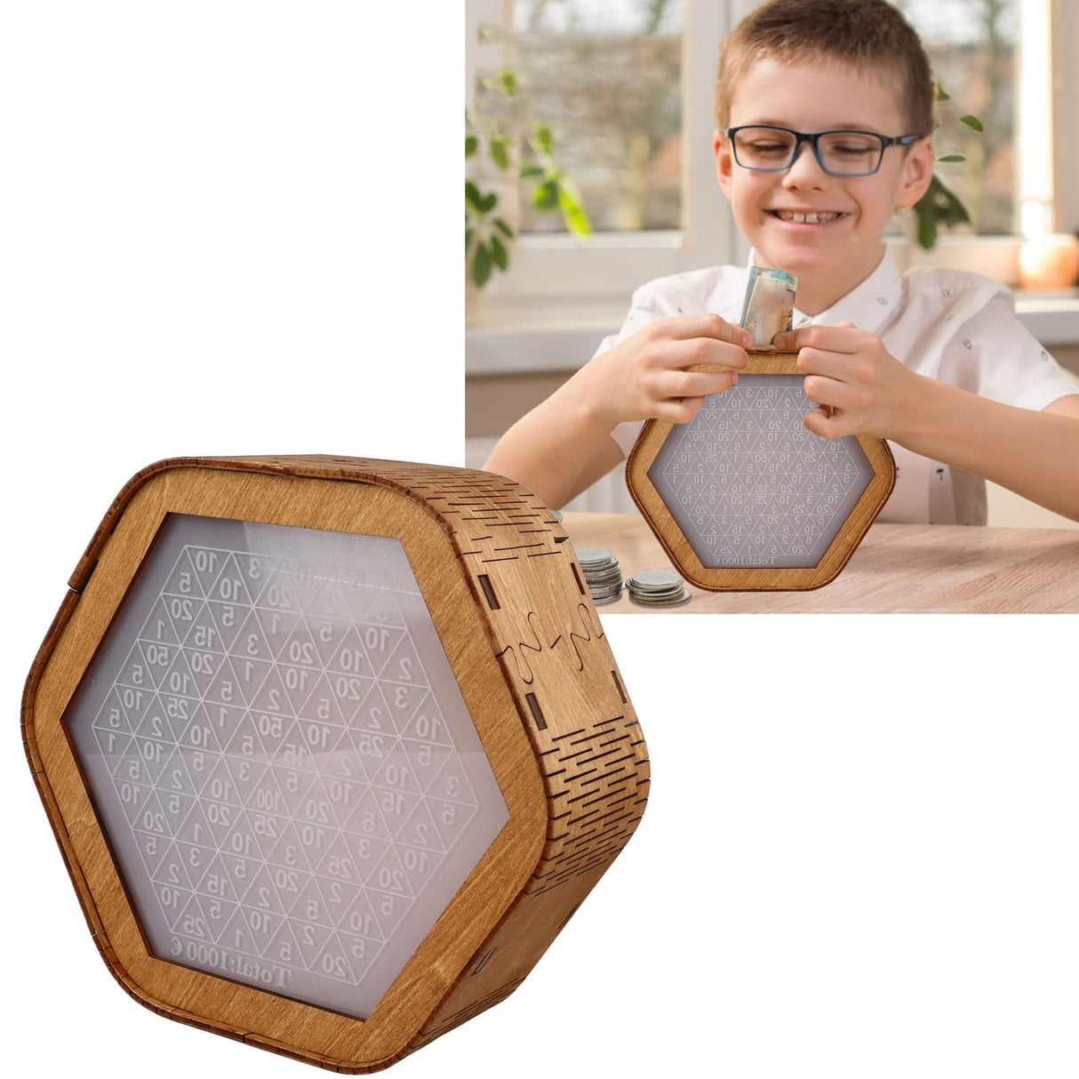 Piggy Bank for Adults Coin Bank for Girls Boys Wooden Money Saving Box with Digital Scale Opening Practical Gifts for Home