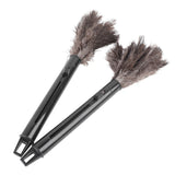 2Pcs Retractable Feather Duster Ostrich Feathers Duster with Long Handle for Home Cleaning - Side View