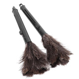 2Pcs Retractable Feather Duster Ostrich Feathers Duster with Long Handle for Home Cleaning - Close-Up Angle
