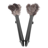 2Pcs Retractable Feather Duster Ostrich Feathers Duster with Long Handle for Home Cleaning - Low Angle